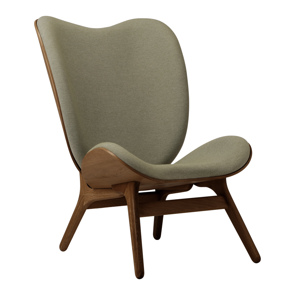 UMAGE A Conversation Piece Lounge Chair, Tall, Dark Oak - Morning Madows, Horizons Textile