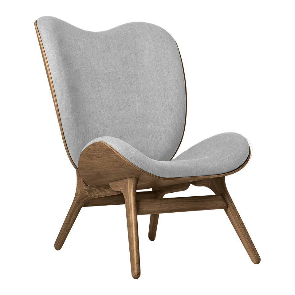UMAGE A Conversation Piece Lounge Chair, Tall, Dark Oak - Sterling, Horizons Textile
