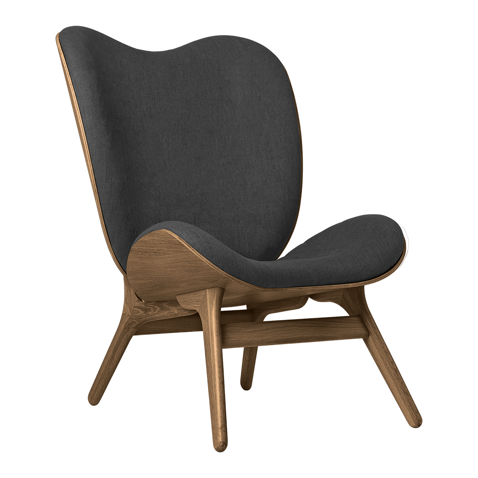 UMAGE A Conversation Piece Lounge Chair, Tall, Dark Oak - Shadow, Horizons Textile