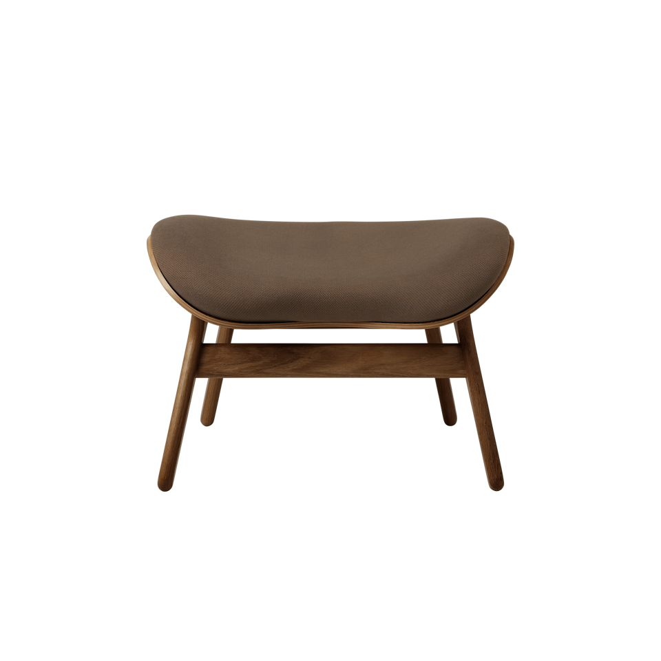 UMAGE A Conversation Piece Ottoman, Dark Oak - Mocca, Horizons Textile