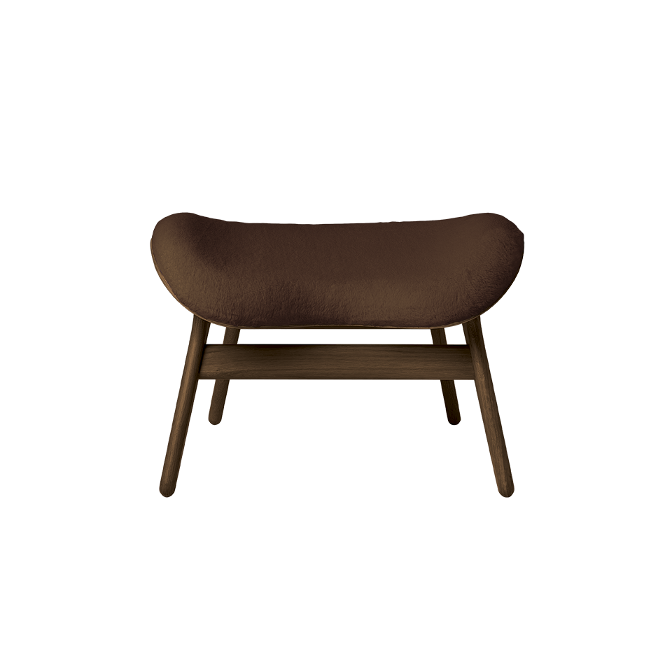 UMAGE A Conversation Piece Ottoman, Dark Oak - Teddy Brown, Teddy Bear Fabric