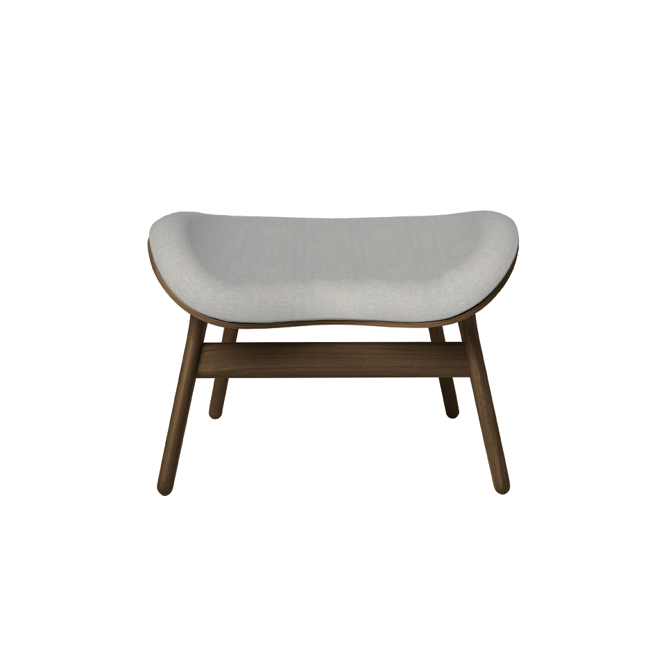 UMAGE A Conversation Piece Ottoman, Dark Oak - Sterling, Horizons Textile