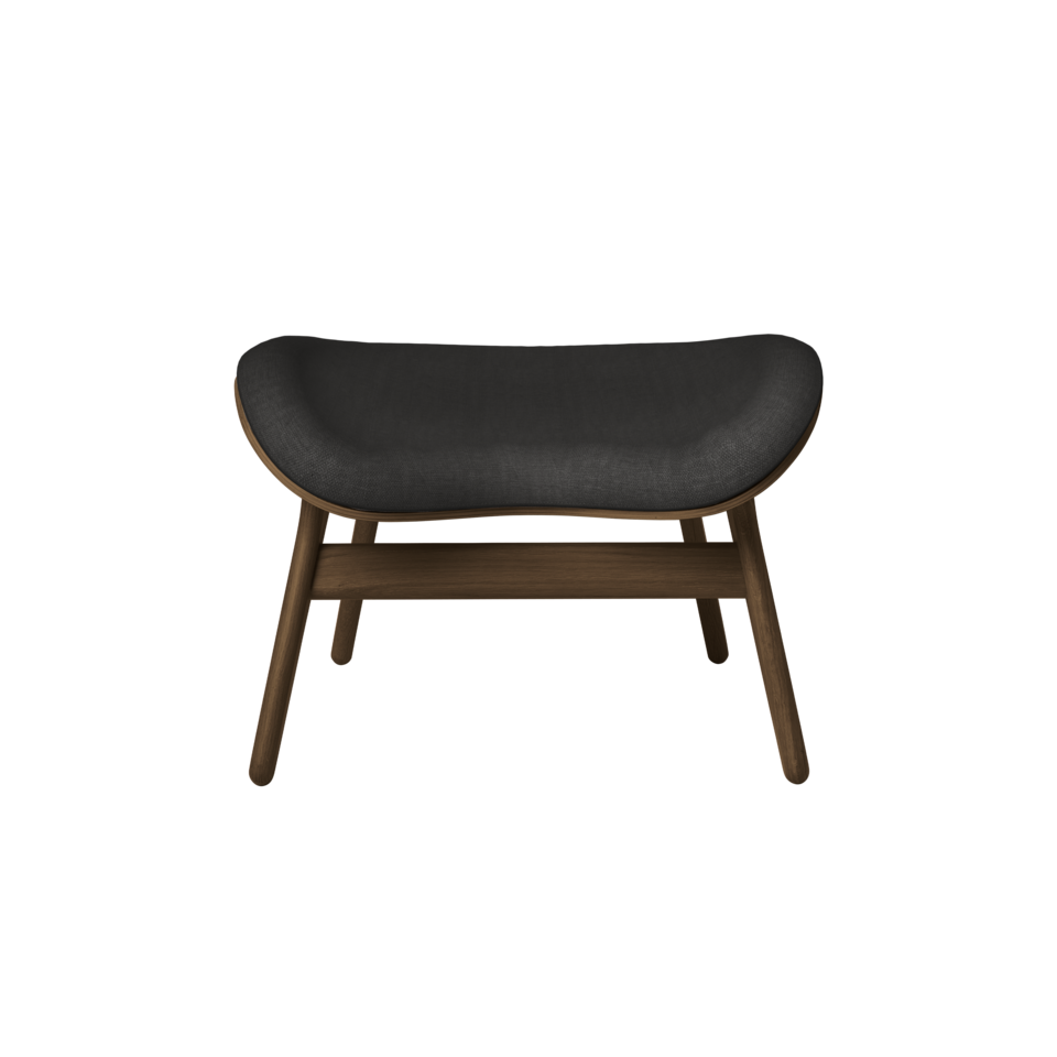 UMAGE A Conversation Piece Ottoman, Dark Oak - Shadow, Horizons Textile