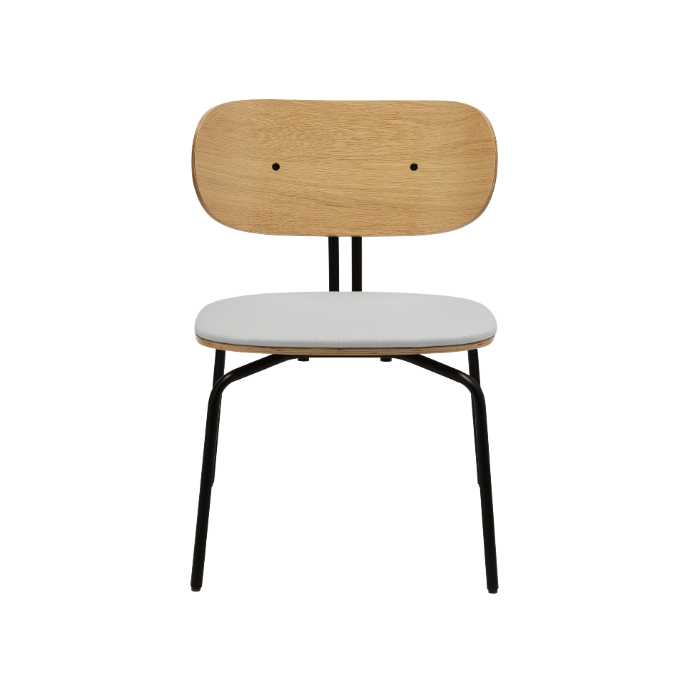 UMAGE Curious Lounge Chair, Black Legs - Sterling, Horizons Textile