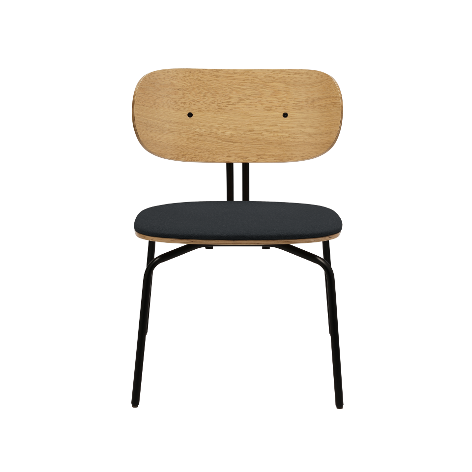 UMAGE Curious Lounge Chair, Black Legs - Shadow, Horizons Textile
