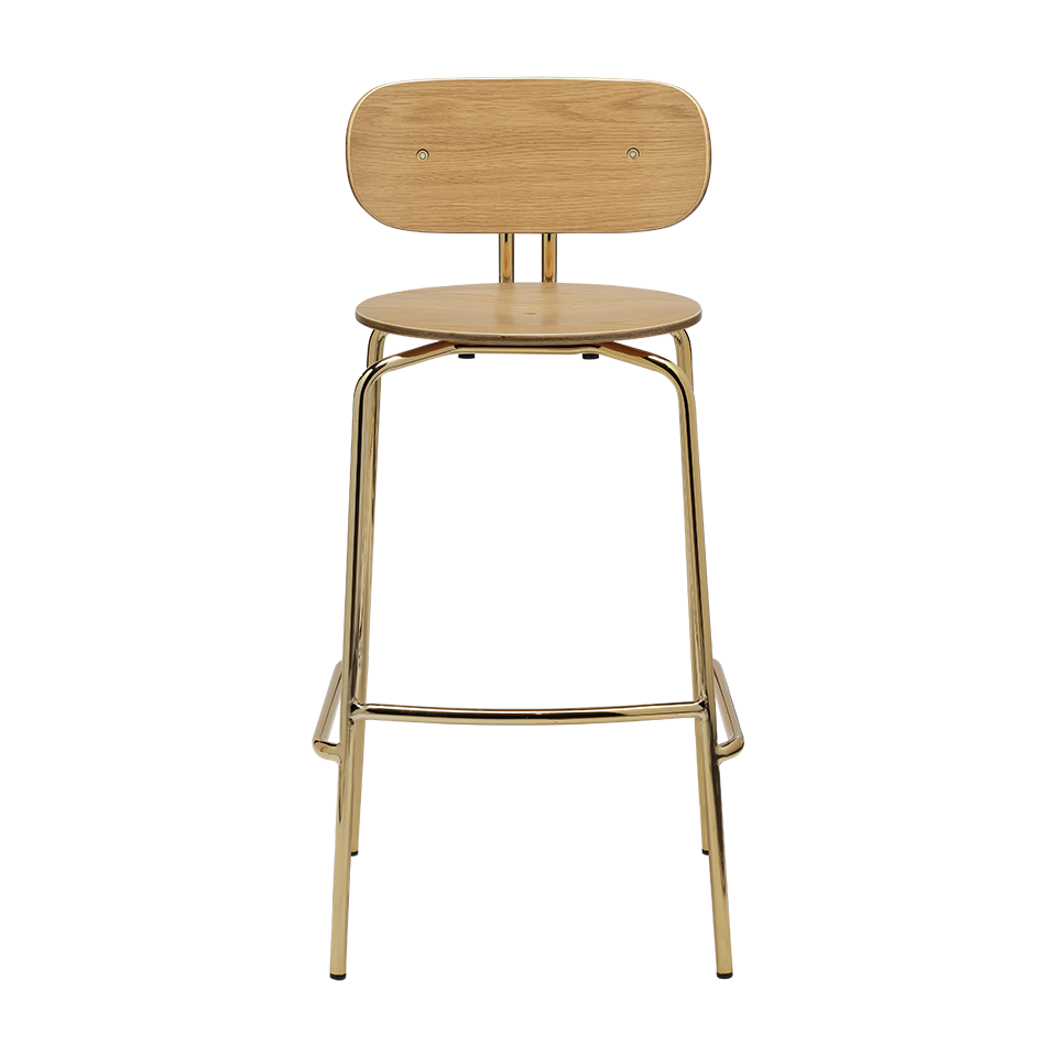 UMAGE Curious Bar Stool, Brass Legs - Without Cushion