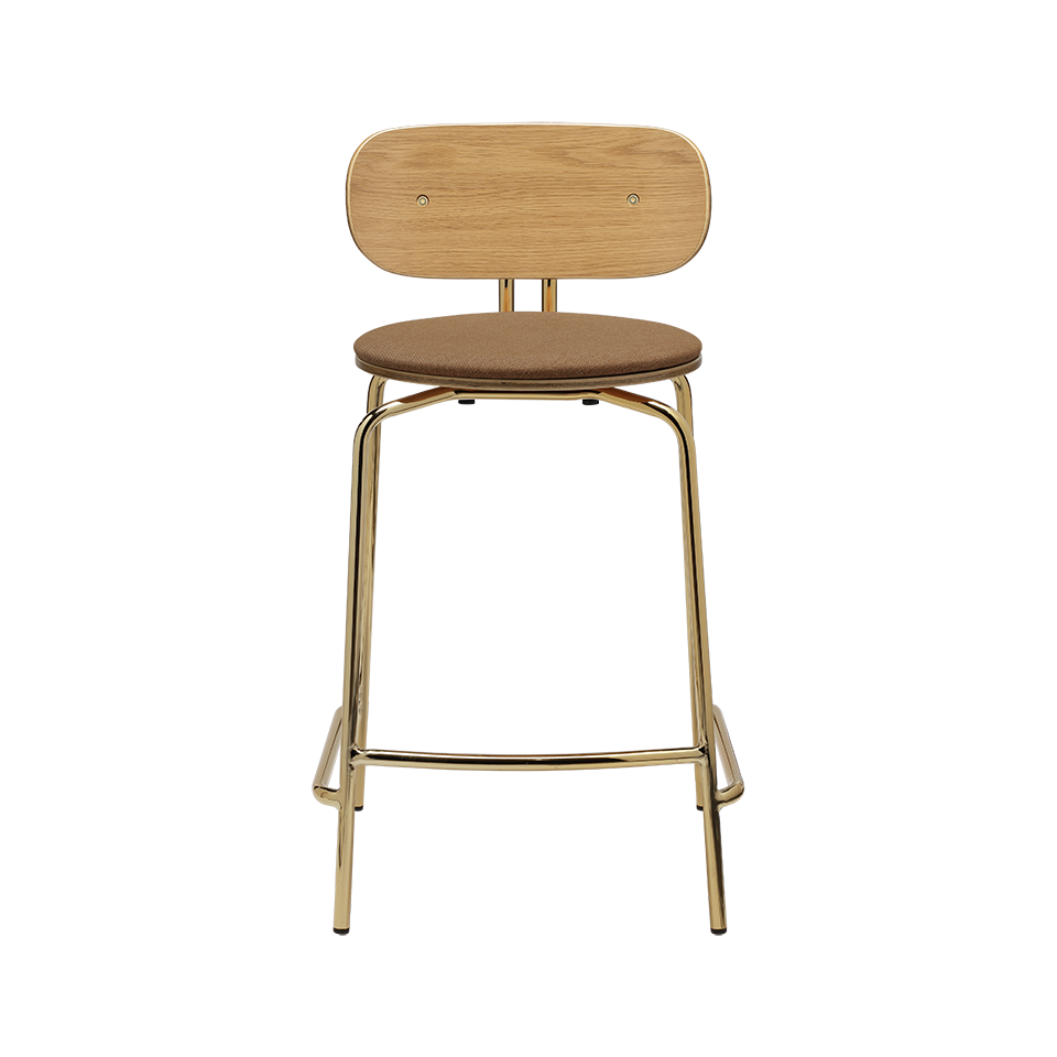 UMAGE Curious Counter Stool, Brass Legs - Sugar Brown, Horizons