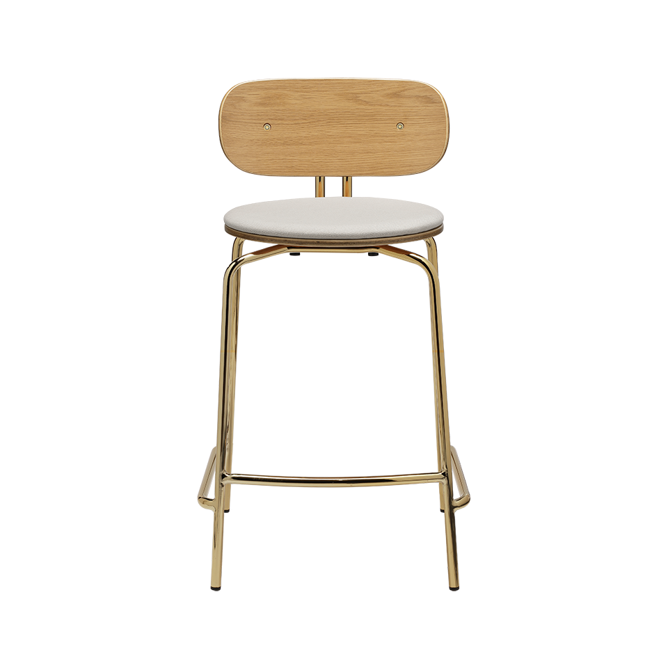 UMAGE Curious Counter Stool, Brass Legs - White Sands, Horizons