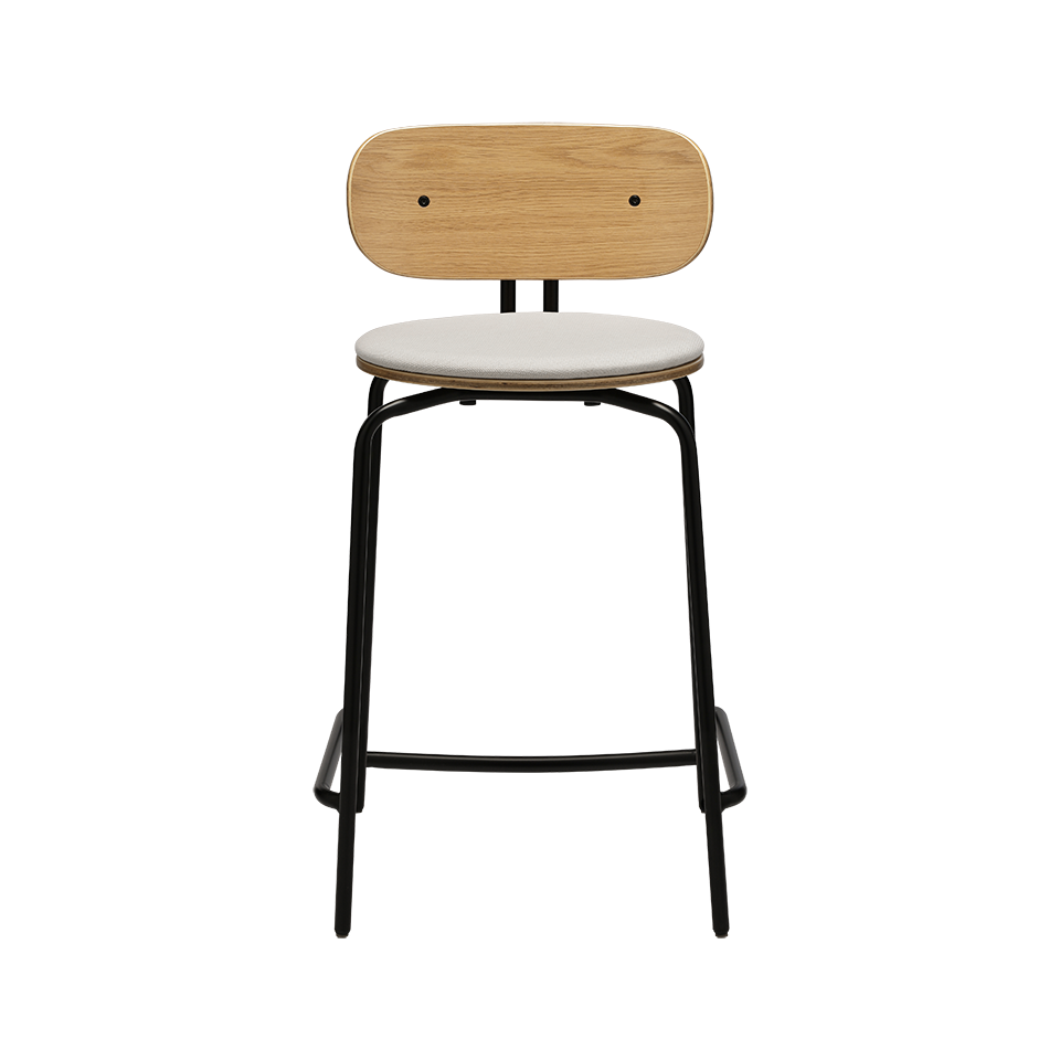 UMAGE Curious Counter Stool, Black Legs - White Sands, Horizons