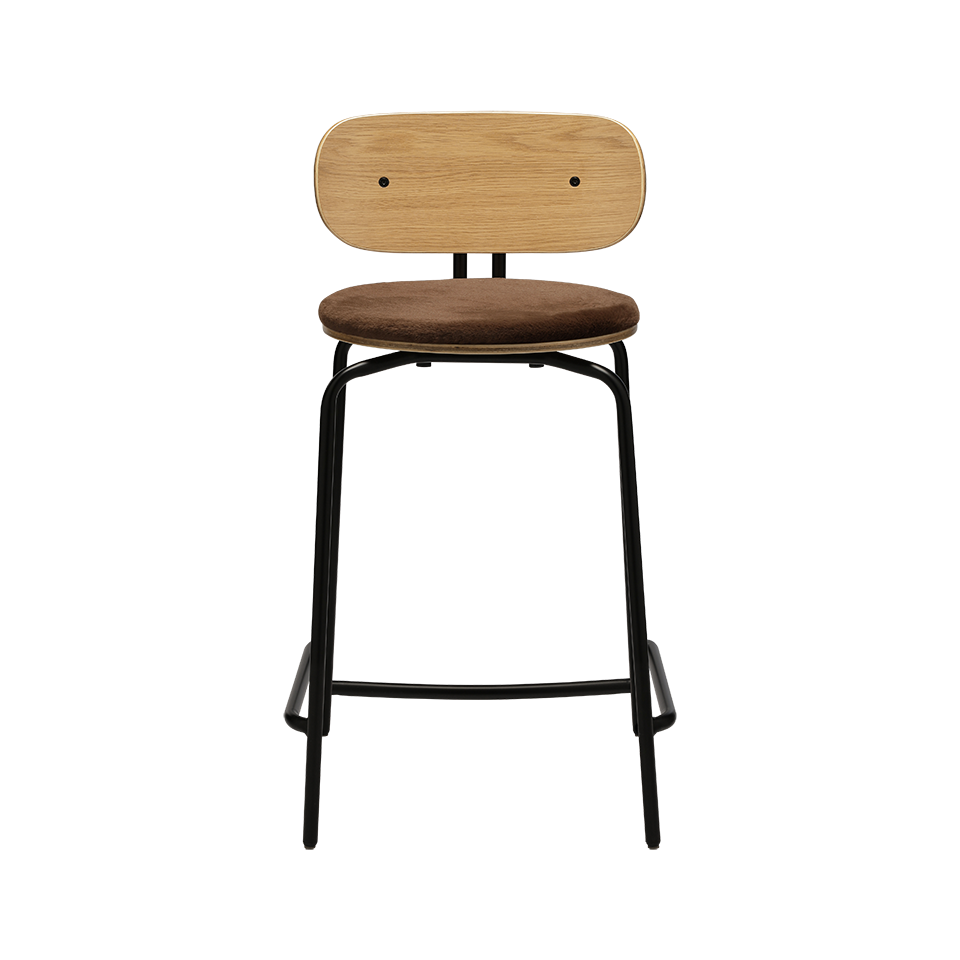 UMAGE Curious Counter Stool, Black Legs - Teddy Brown, Teddy Bear
