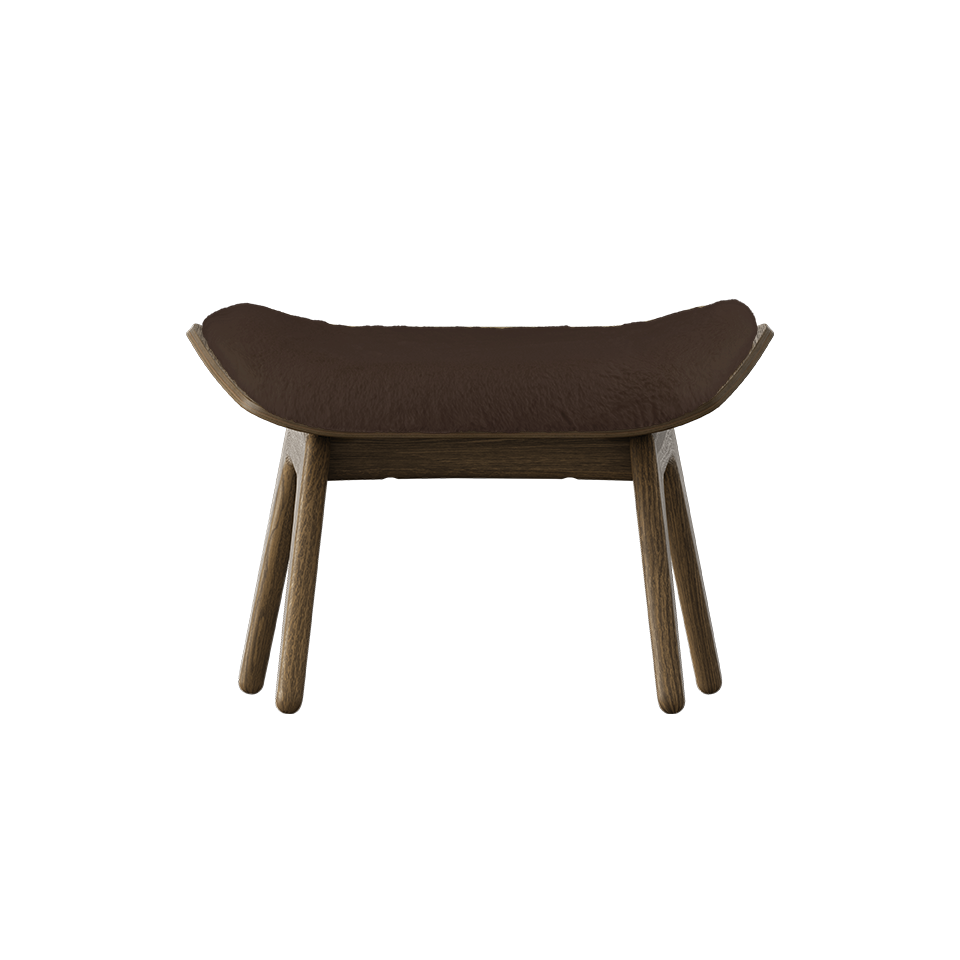 UMAGE The Reader Ottoman, Dark Oak - Teddy Brown, Teddy Bear Fabric