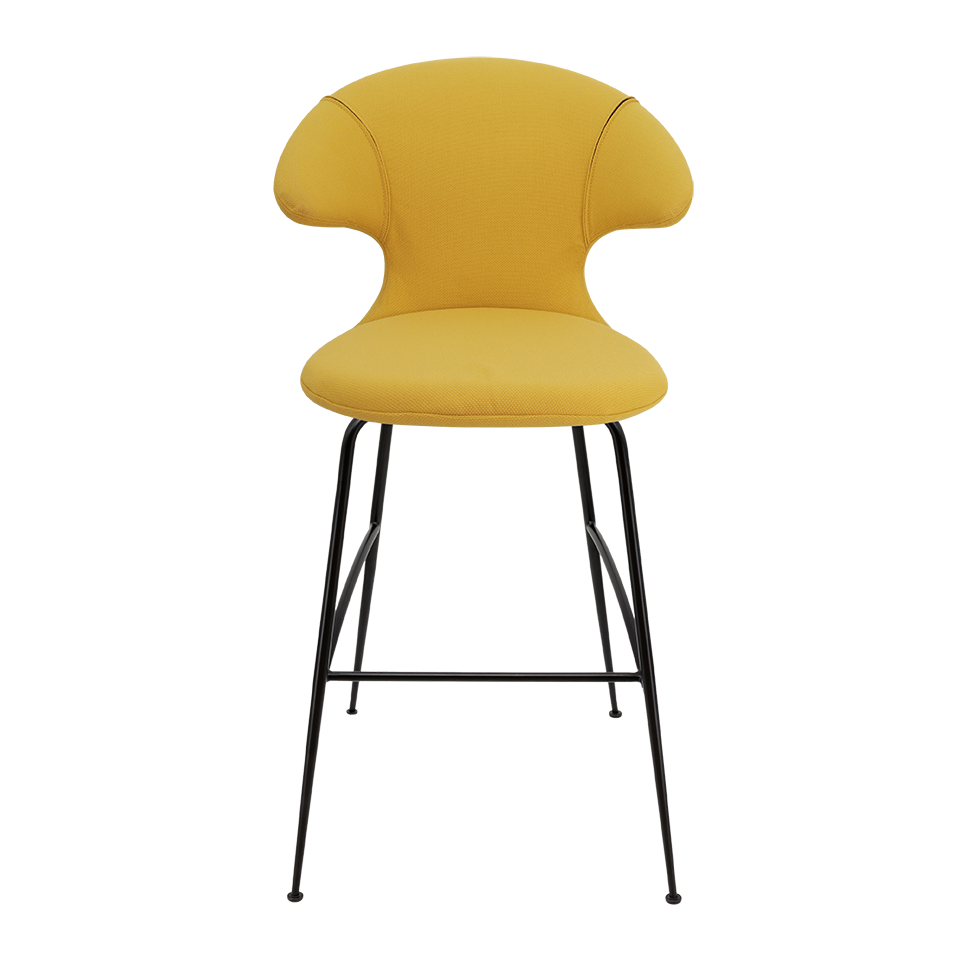 UMAGE Time Flies Bar Stool, Black Legs - Curry Sun