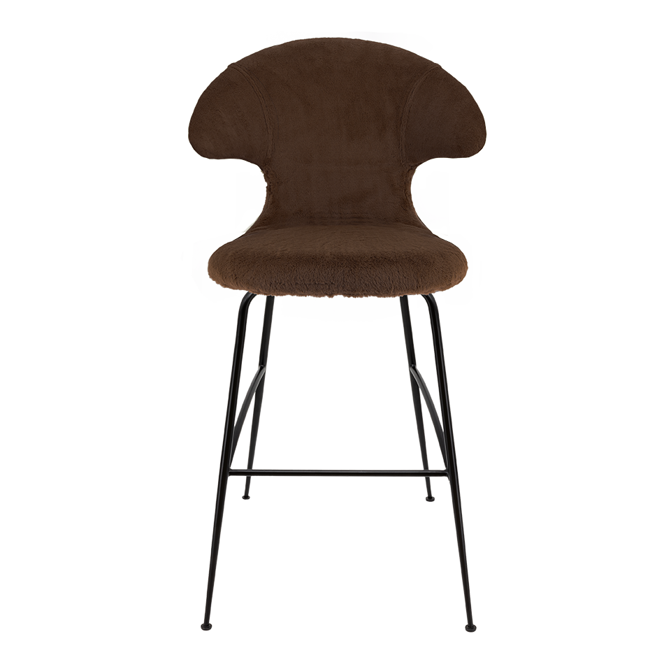 UMAGE Time Flies Bar Stool, Black Legs - Teddy Brown