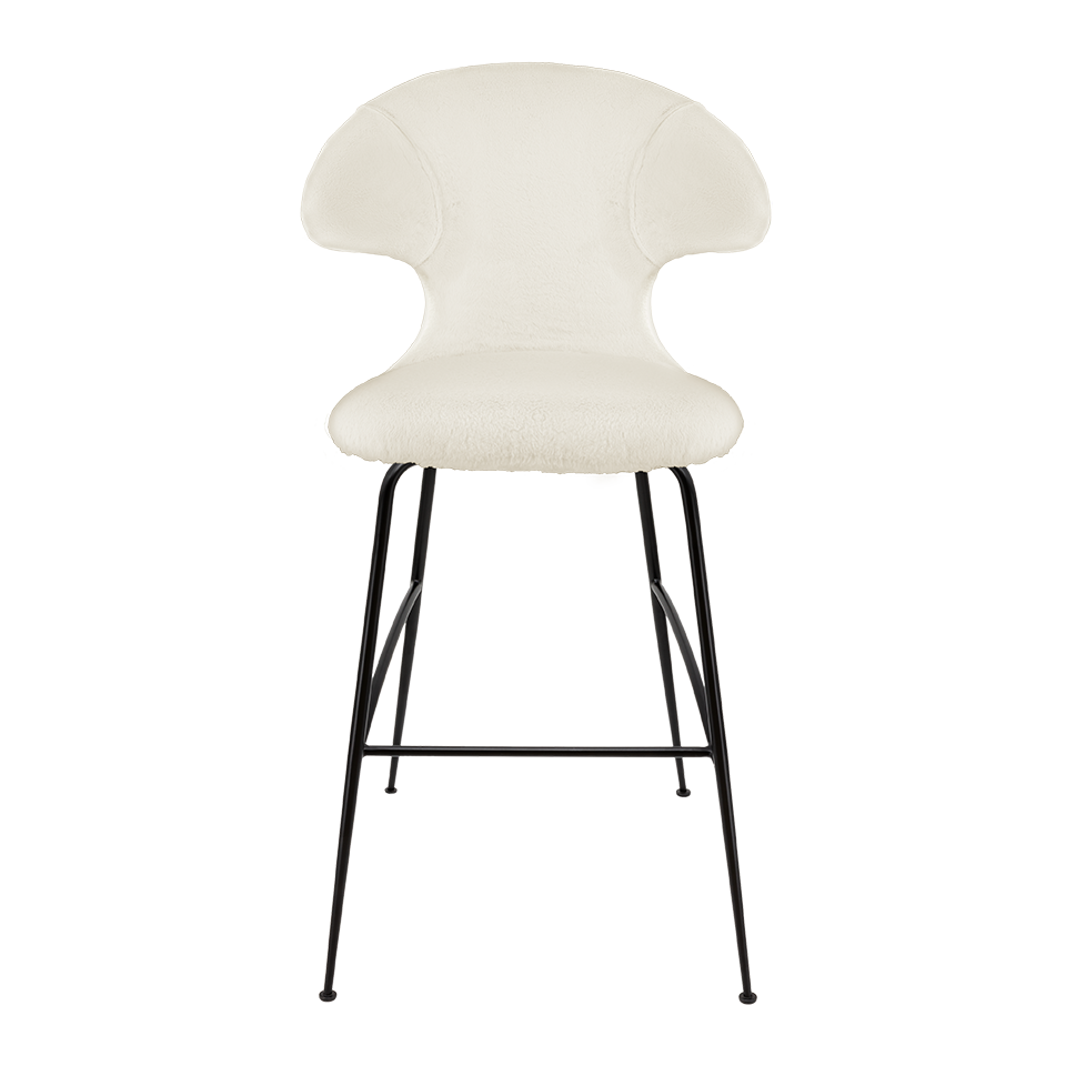 UMAGE Time Flies Bar Stool, Black Legs - Teddy White