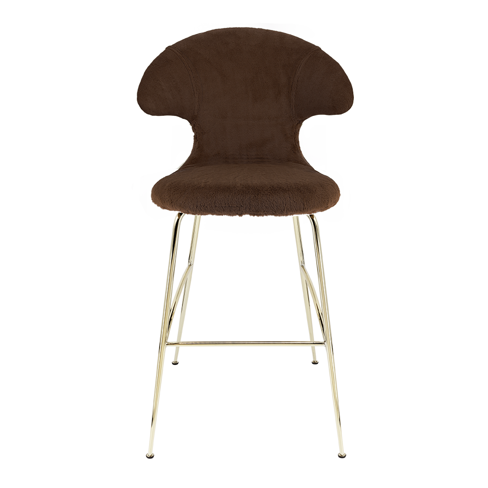 UMAGE Time Flies Bar Stool, Brass Legs - Teddy Brown