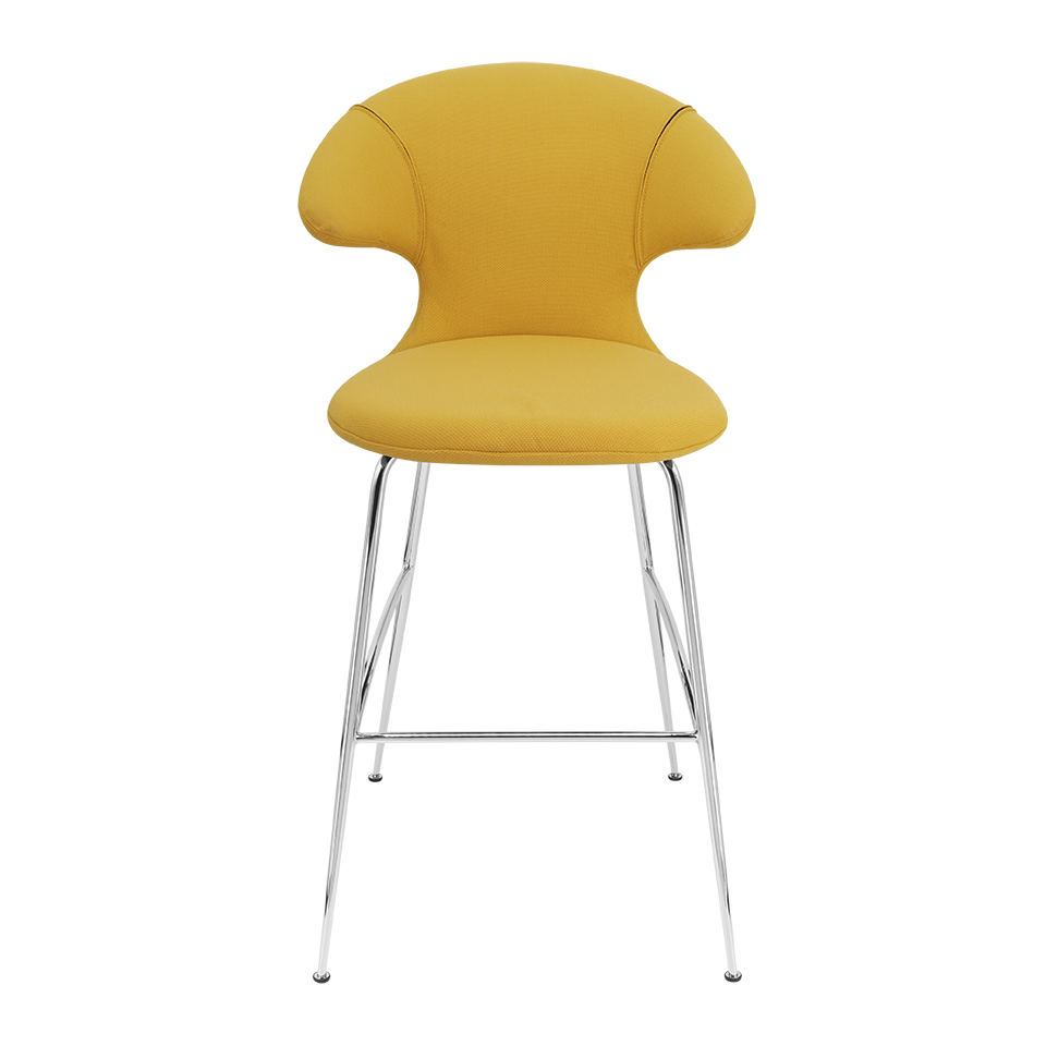 UMAGE Time Flies Bar Stool, Chrome Legs - Curry Sun