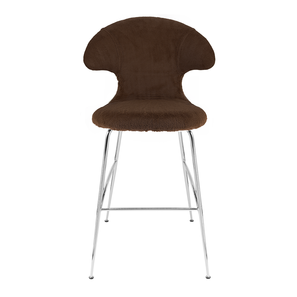 UMAGE Time Flies Bar Stool, Chrome Legs - Teddy Brown