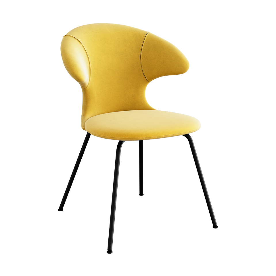 UMAGE Time Flies Chair, Velour - Canary Yellow / Canary Yellow / Black