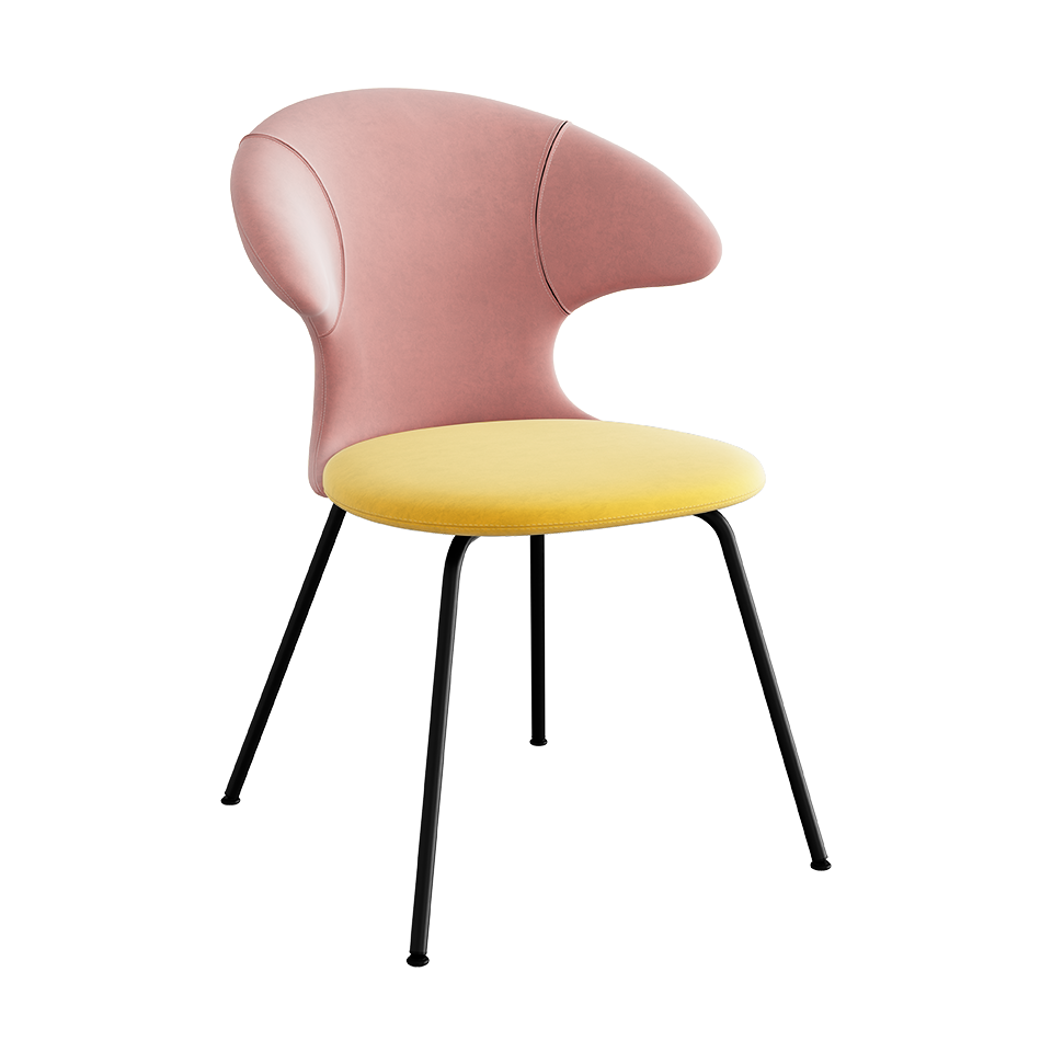 UMAGE Time Flies Chair, Velour - Pale Rose / Canary Yellow / Black