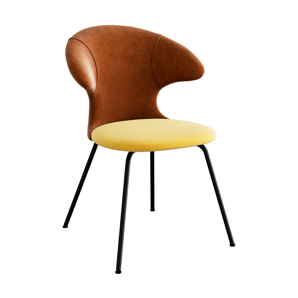 UMAGE Time Flies Chair, Velour - Rusty Brown / Canary Yellow / Black