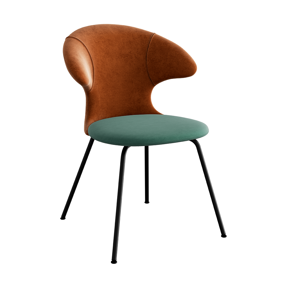 UMAGE Time Flies Chair, Velour - Rusty Brown / Forest Green / Black