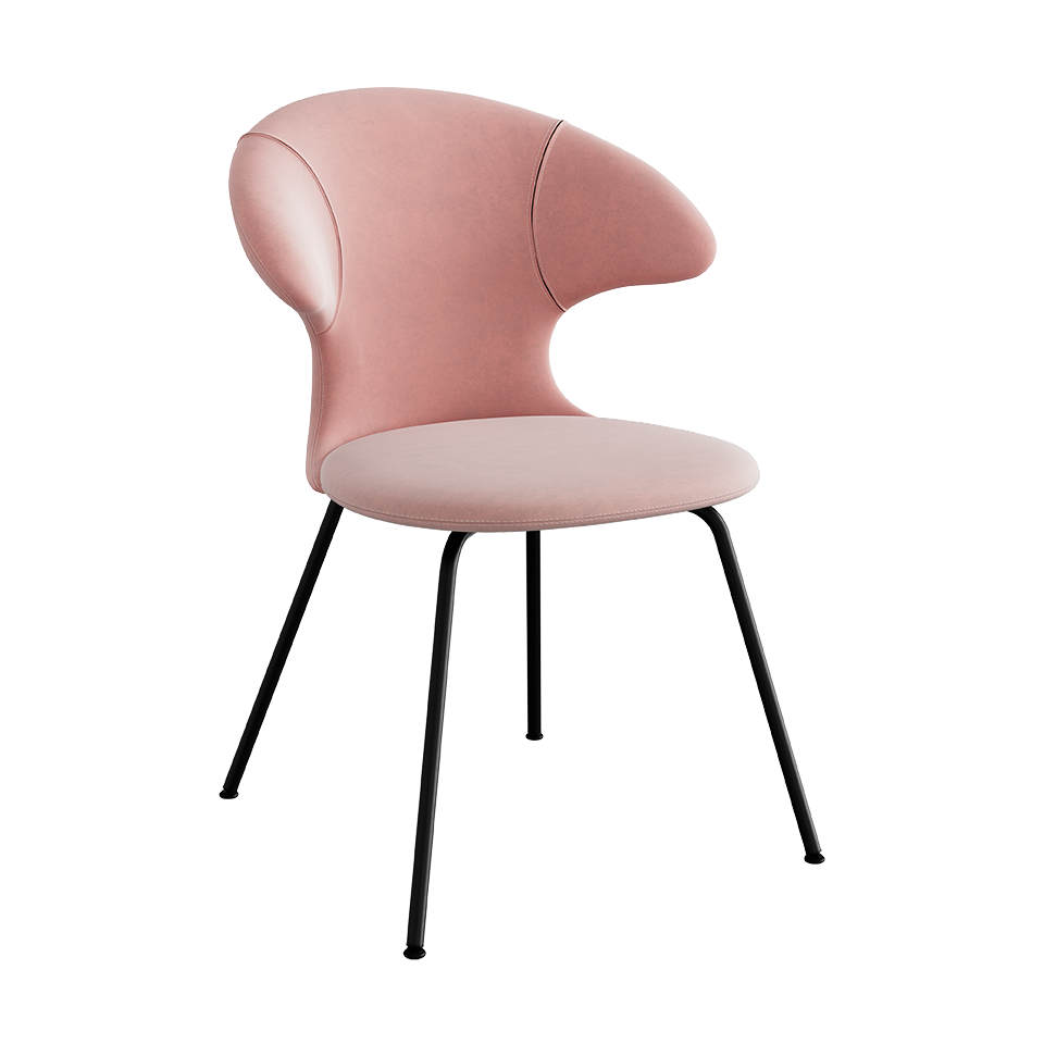 UMAGE Time Flies Chair, Velour - Pale Rose / Pale Rose / Black