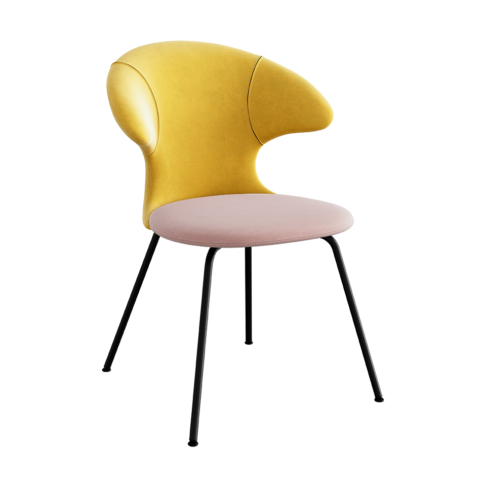 UMAGE Time Flies Chair, Velour - Canary Yellow / Pale Rose / Black