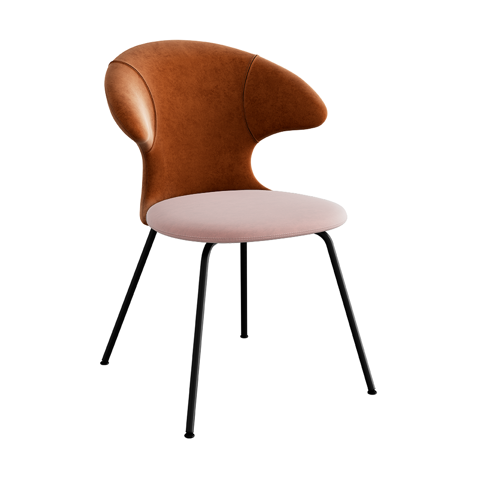 UMAGE Time Flies Chair, Velour - Rusty Brown / Pale Rose / Black