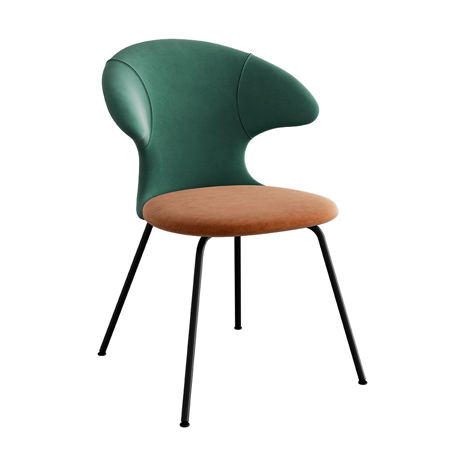 UMAGE Time Flies Chair, Velour - Forest Green / Rusty Brown / Black