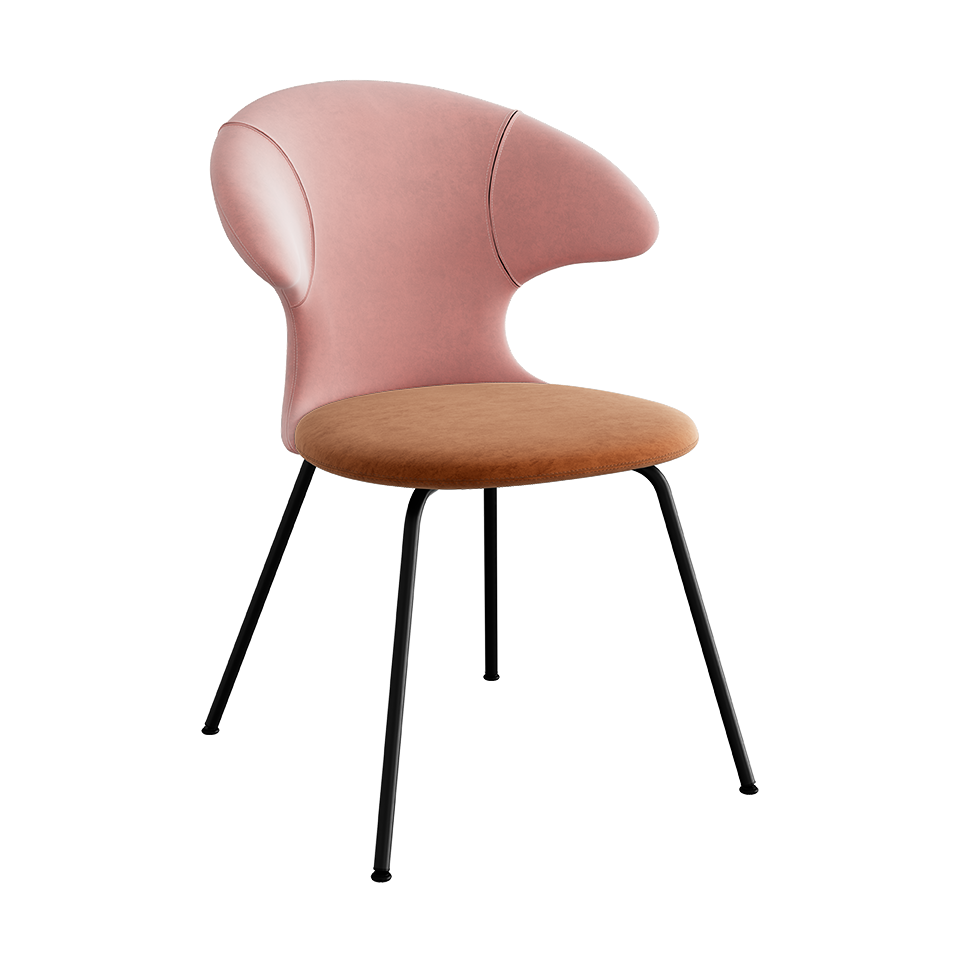 UMAGE Time Flies Chair, Velour - Pale Rose / Rusty Brown / Black