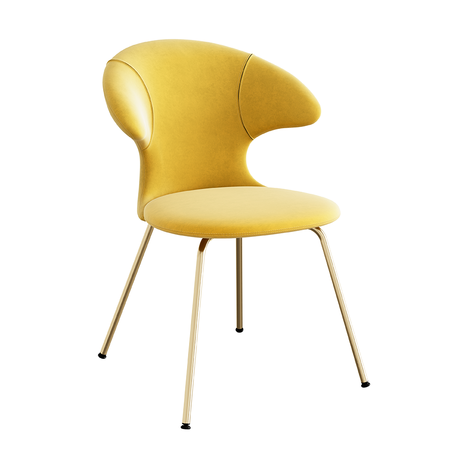 UMAGE Time Flies Chair, Velour - Canary Yellow / Canary Yellow / Brass
