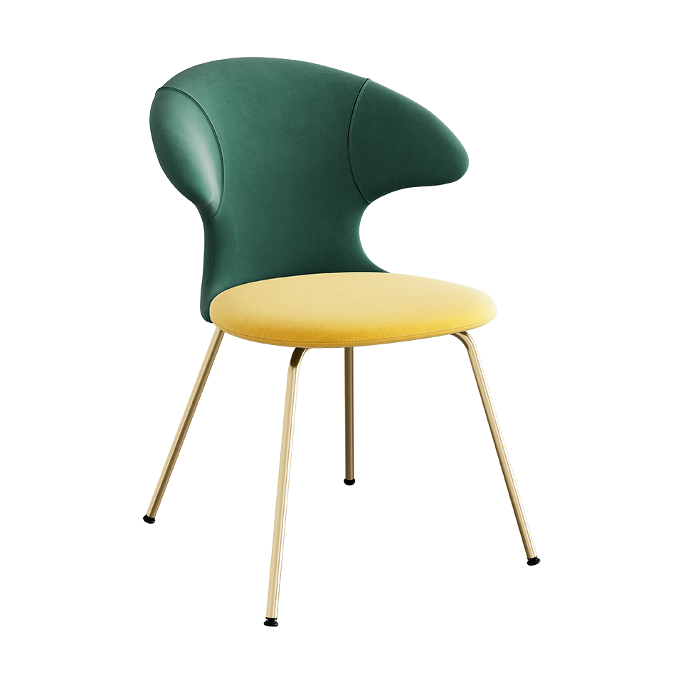 UMAGE Time Flies Chair, Velour - Forest Green / Canary Yellow / Brass
