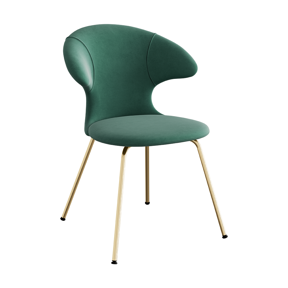 UMAGE Time Flies Chair, Velour - Forest Green / Forest Green / Brass
