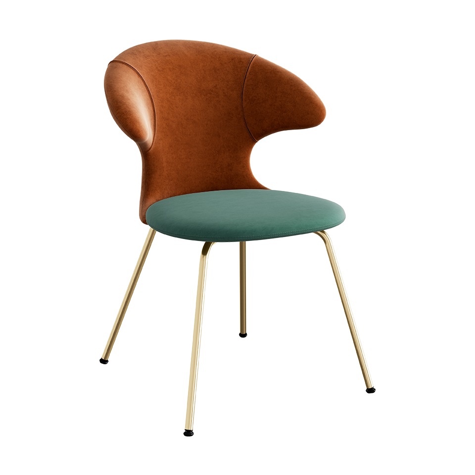 UMAGE Time Flies Chair, Velour - Rusty Brown / Forest Green / Brass