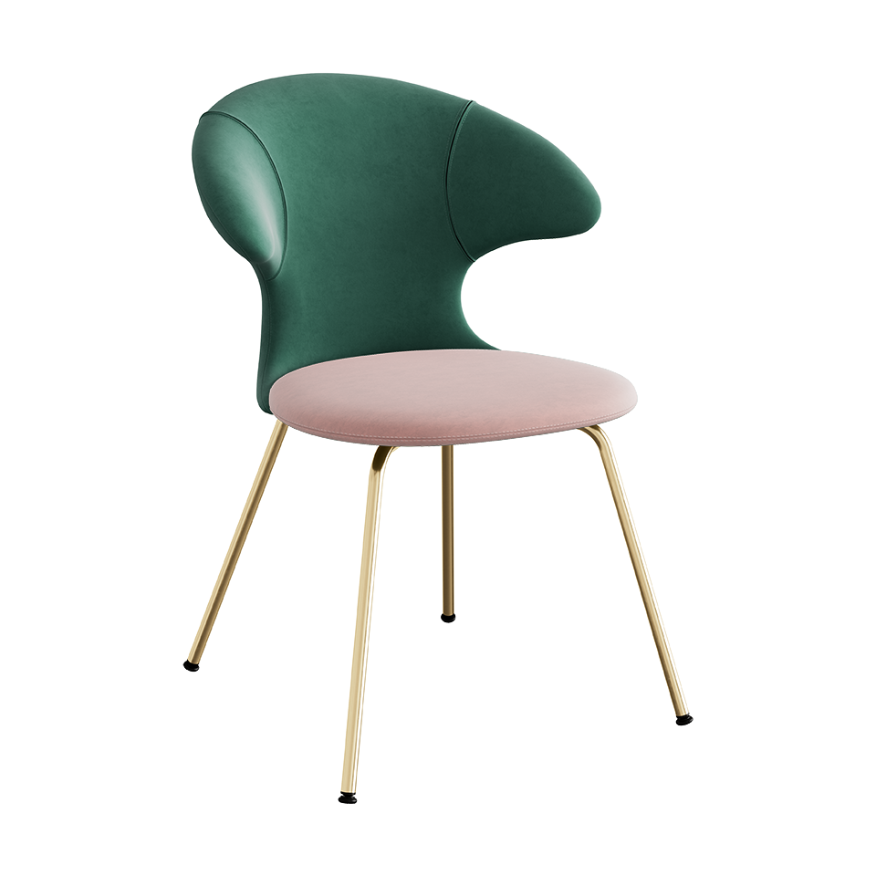 UMAGE Time Flies Chair, Velour - Forest Green / Pale Rose / Brass