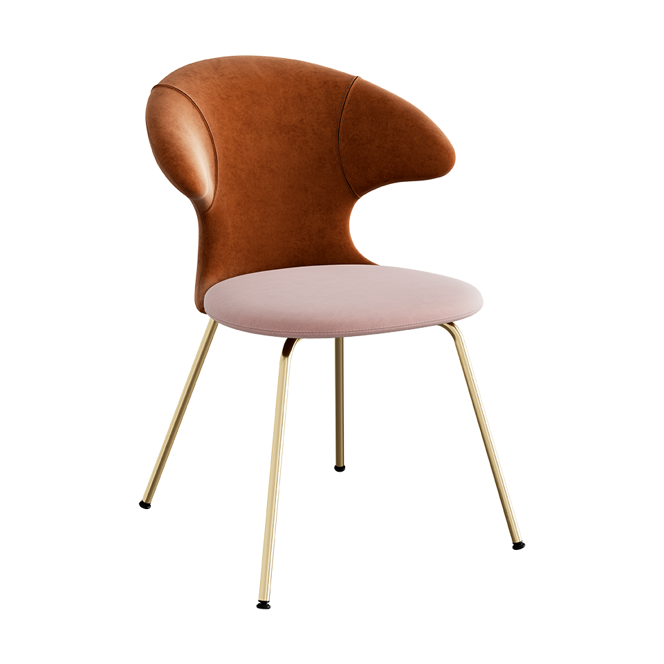 UMAGE Time Flies Chair, Velour - Rusty Brown / Pale Rose / Brass