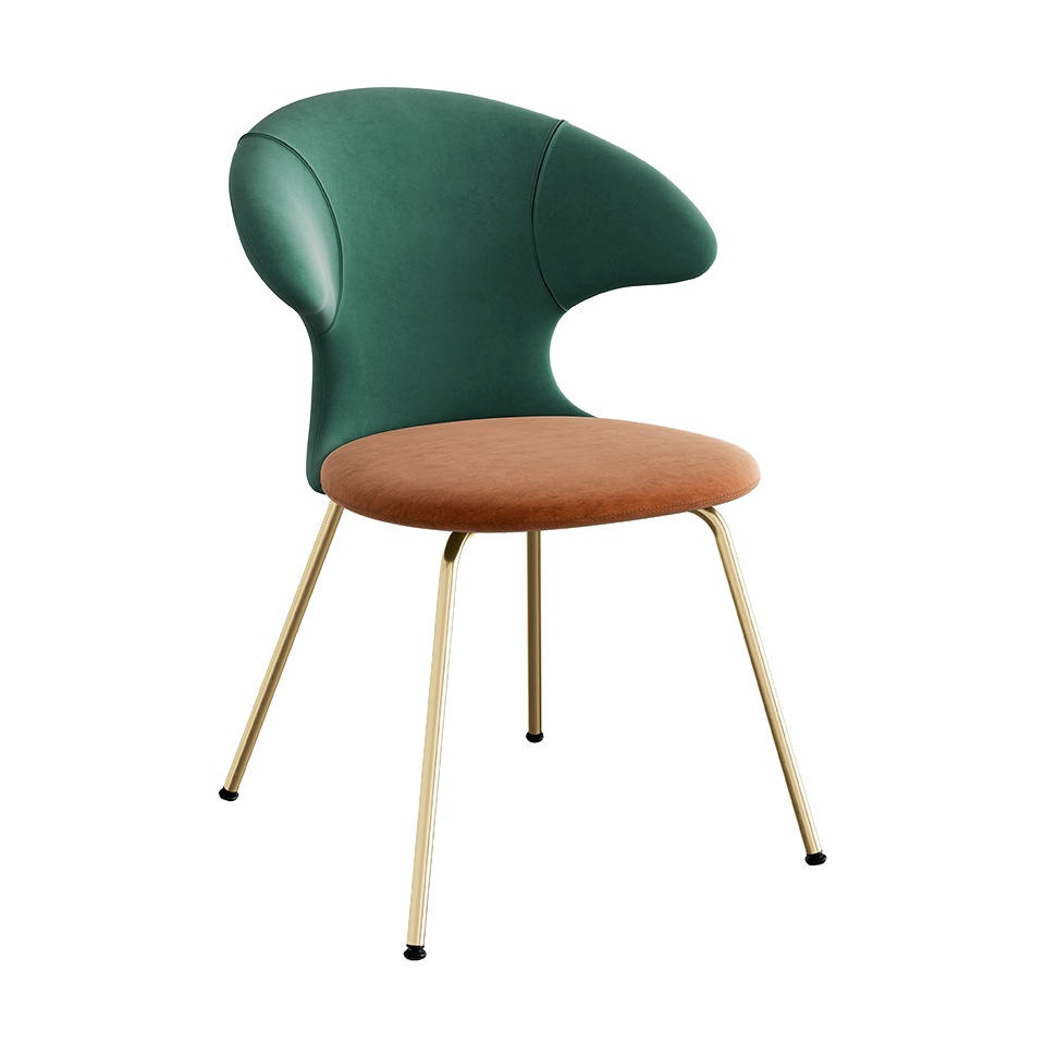 UMAGE Time Flies Chair, Velour - Forest Green / Rusty Brown / Brass