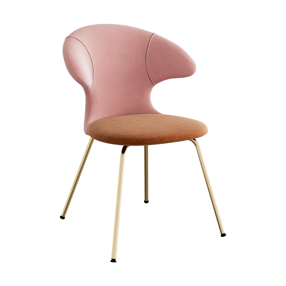 UMAGE Time Flies Chair, Velour - Pale Rose / Rusty Brown / Brass