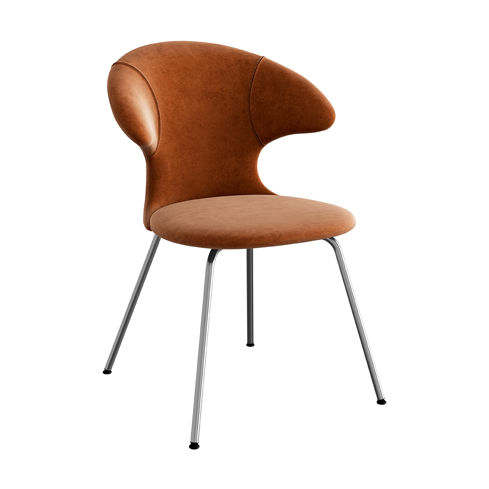 UMAGE Time Flies Chair, Velour - Rusty Brown / Rusty Brown / Chrome