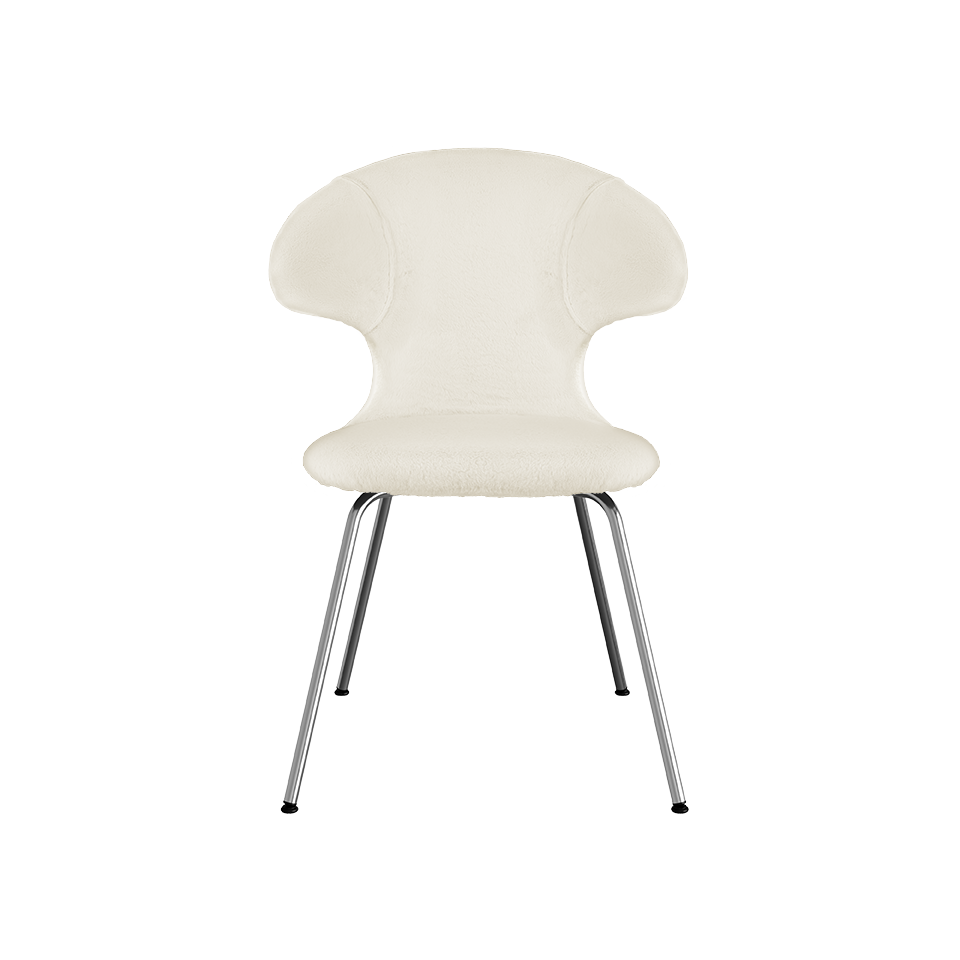 UMAGE Time Flies Chair, Teddy Bear, Chrome Legs - Teddy White