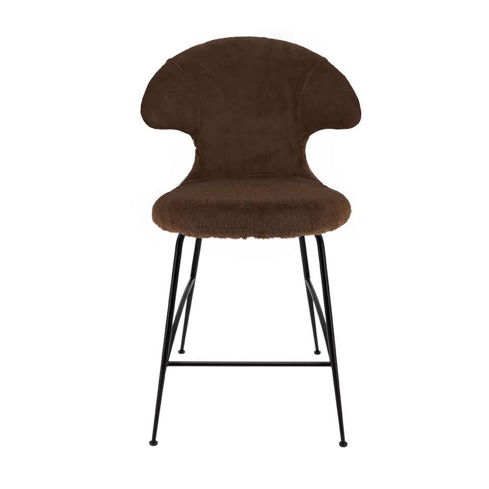 UMAGE Time Flies Counter Stool, Black Legs - Teddy Brown