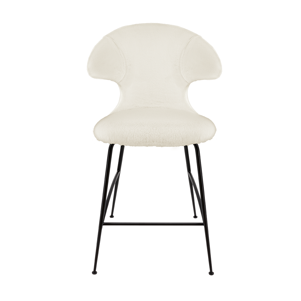 UMAGE Time Flies Counter Stool, Black Legs - Teddy White