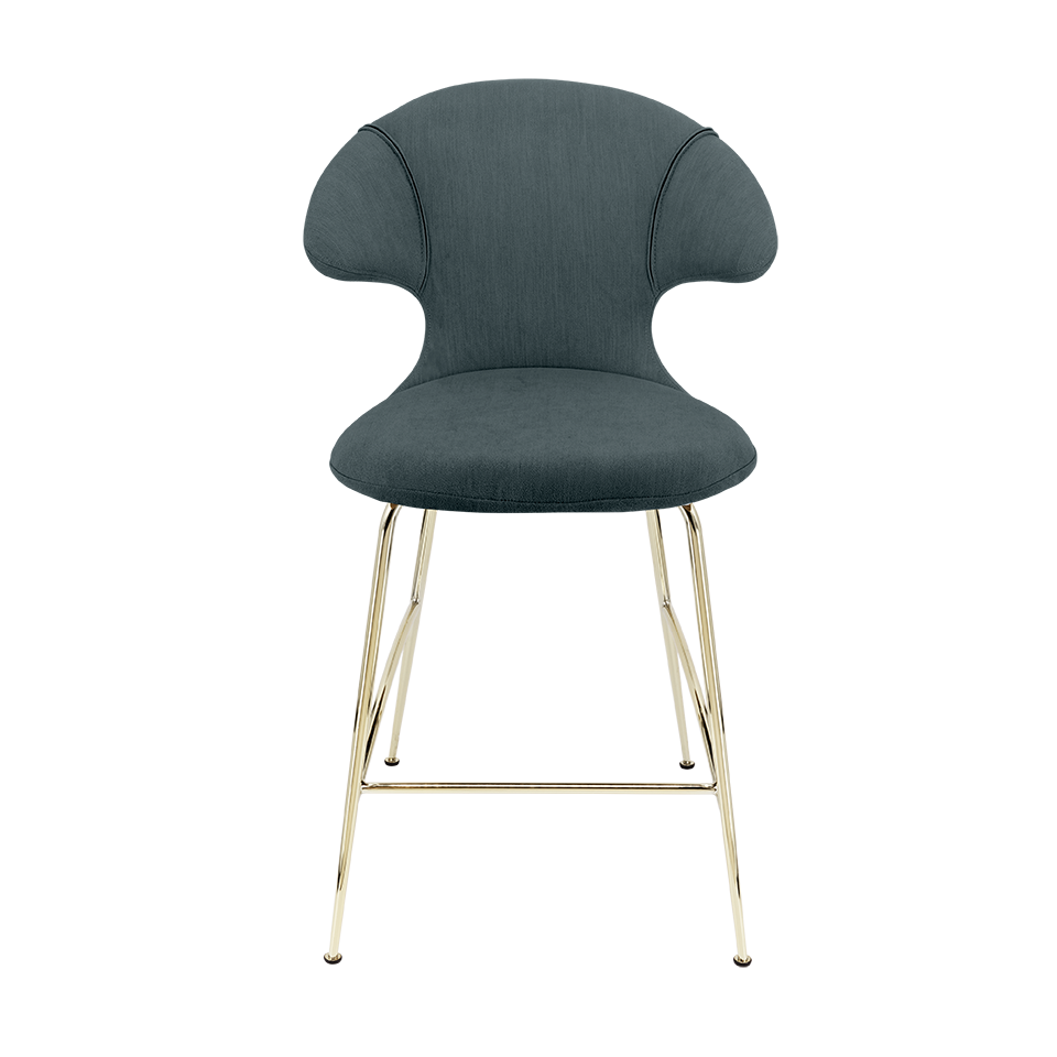 UMAGE Time Flies Counter Stool, Brass Legs - Quantum Blue