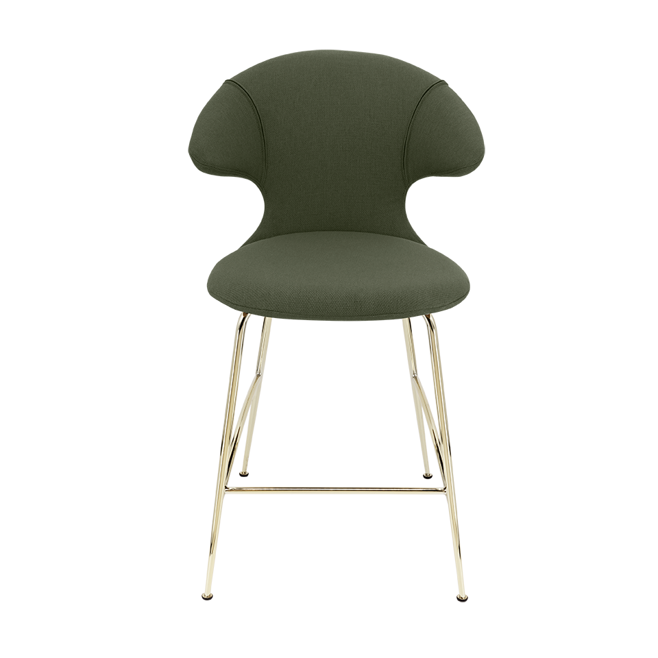 UMAGE Time Flies Counter Stool, Brass Legs - Racing Green