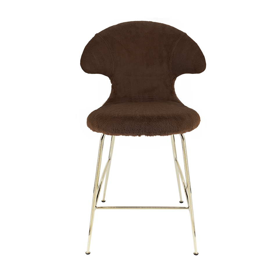 UMAGE Time Flies Counter Stool, Brass Legs - Teddy Brown