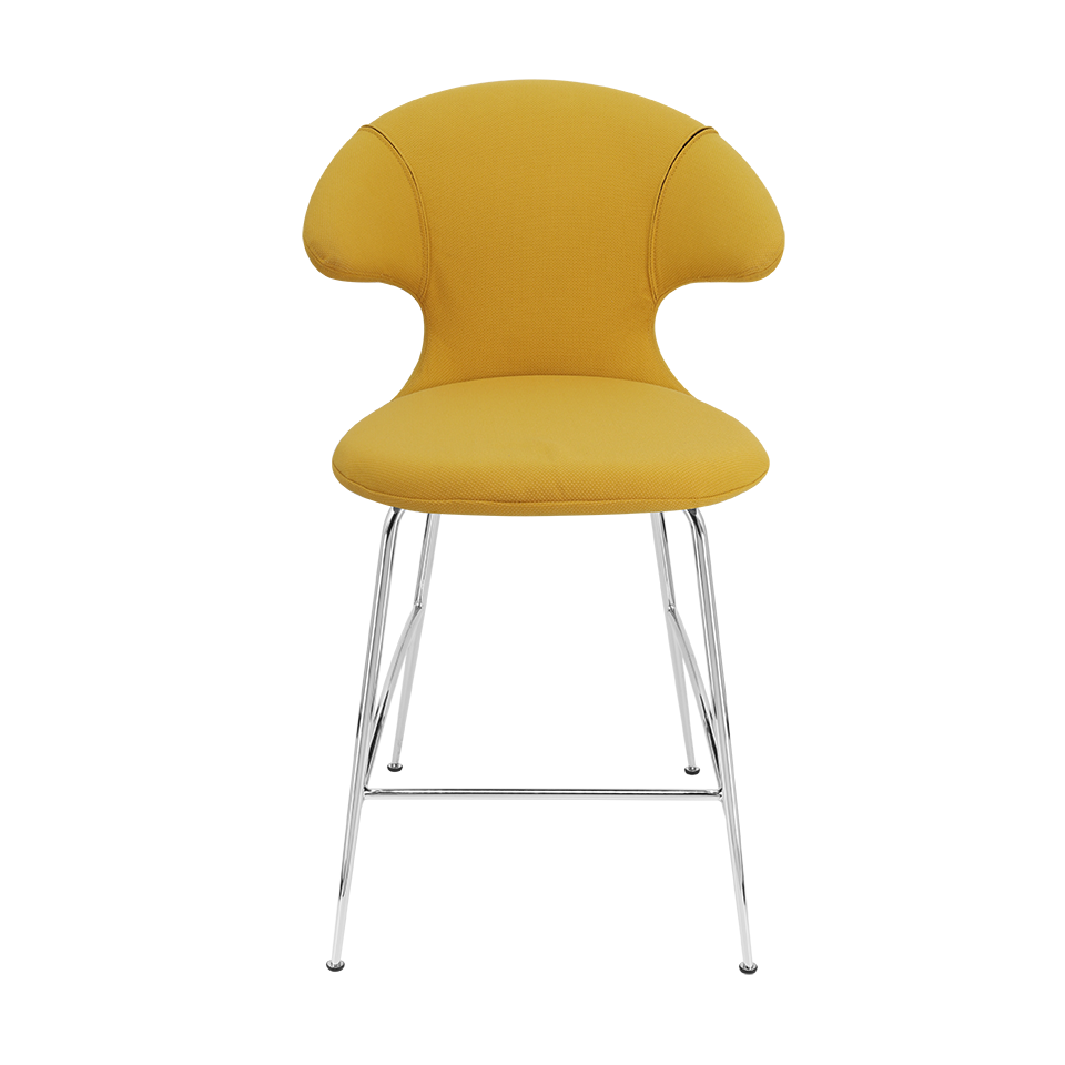 UMAGE Time Flies Counter Stool, Chrome Legs - Curry Sun