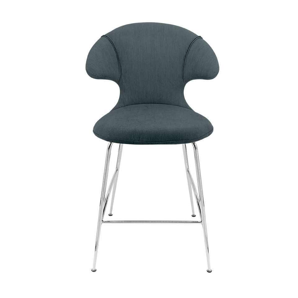 UMAGE Time Flies Counter Stool, Chrome Legs - Quantum Blue