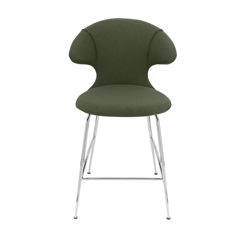 UMAGE Time Flies Counter Stool, Chrome Legs - Racing Green
