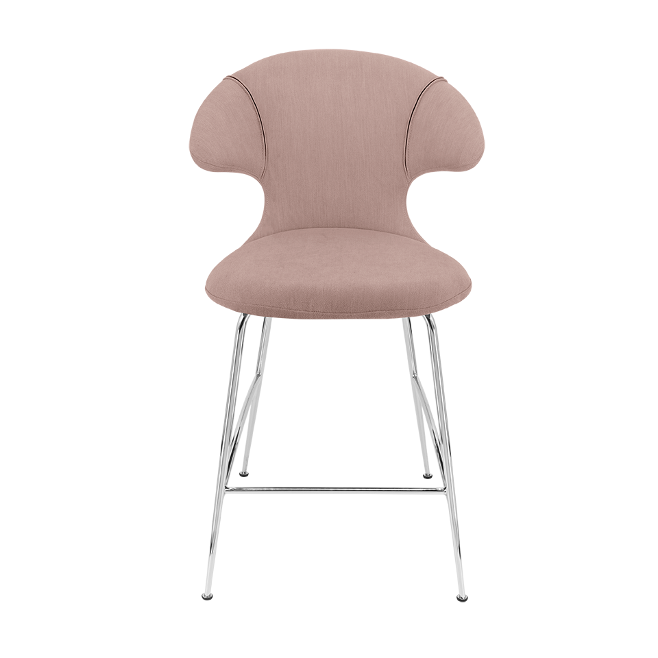 UMAGE Time Flies Counter Stool, Chrome Legs - Stone Rose