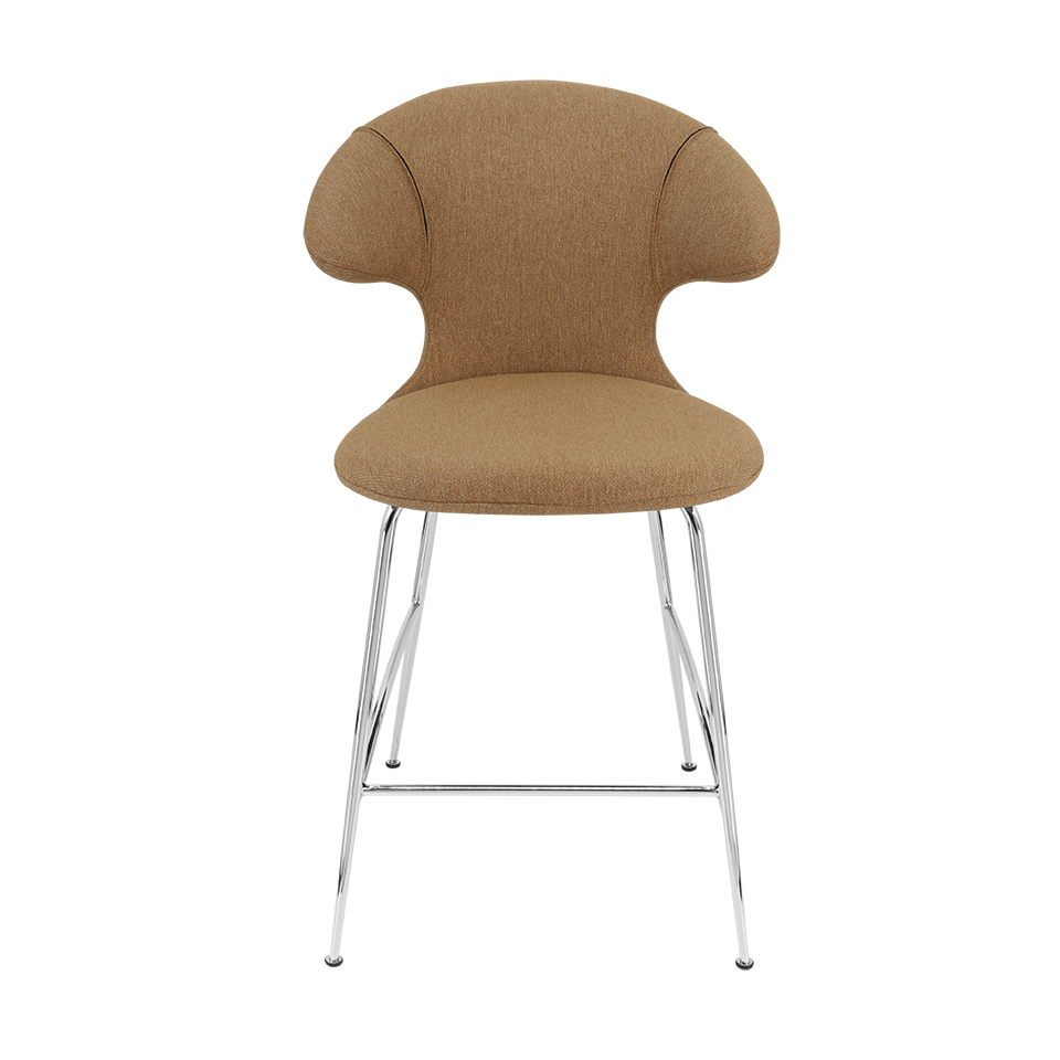 UMAGE Time Flies Counter Stool, Chrome Legs - Sugar Brown
